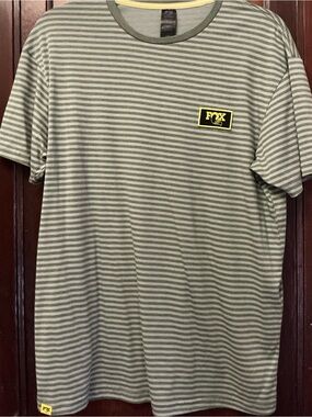 🦊 Fox Racing Striped Tee — Vancouver-Designed, Woven Patch Logo — S